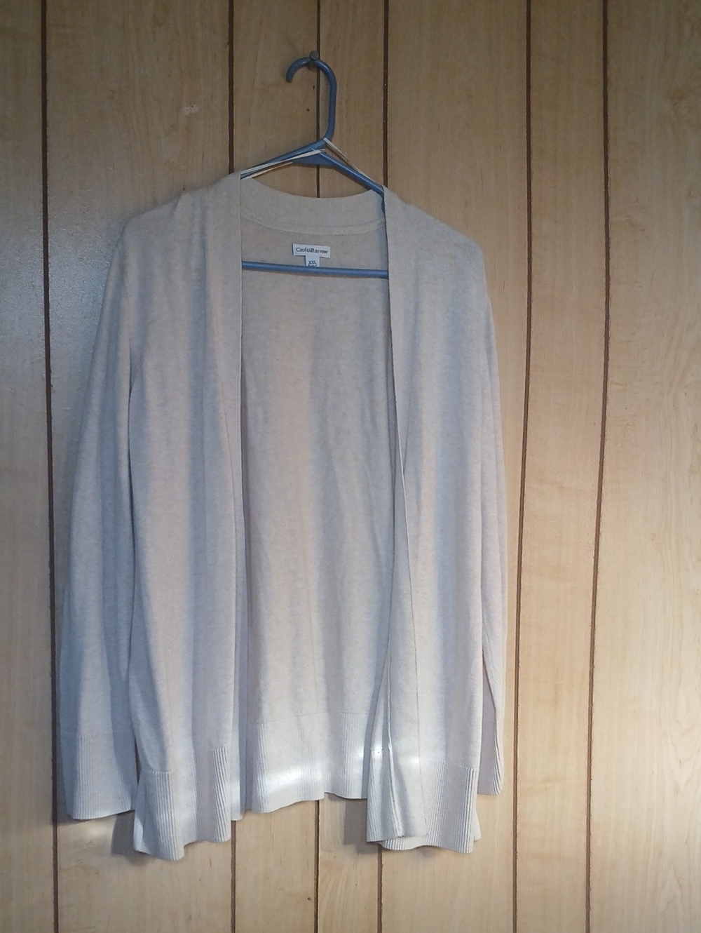 croft & barrow Light Cream, Soft, Open-Front Women's 2x Cardigan